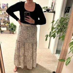 XL leopard print maxi skirt